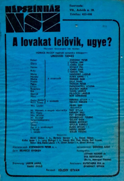 Horace McCoy: A lovakat lelövik, ugye? Népszinház