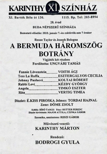 Renee Taylor és Joseph Bologna: A Bermuda Háromszög Botrány, 2010 Jan 7