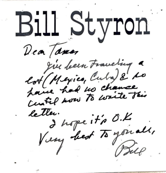 Bill Styron levele