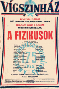 Fizikusok, Vígszinház, 1965 Dec 3
