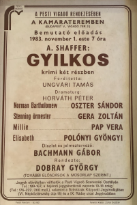 Anthony Shaffer: A gyilkos, 1983 Nov 1